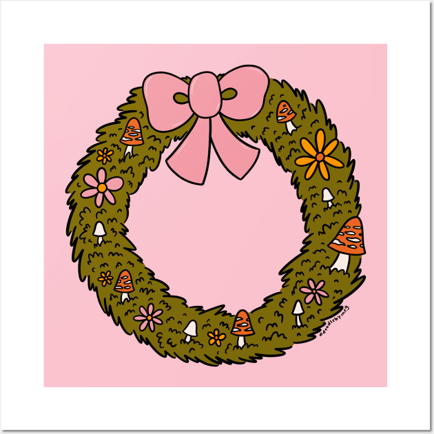 Mushroom Wreath Wall Art by Doodle by Meg